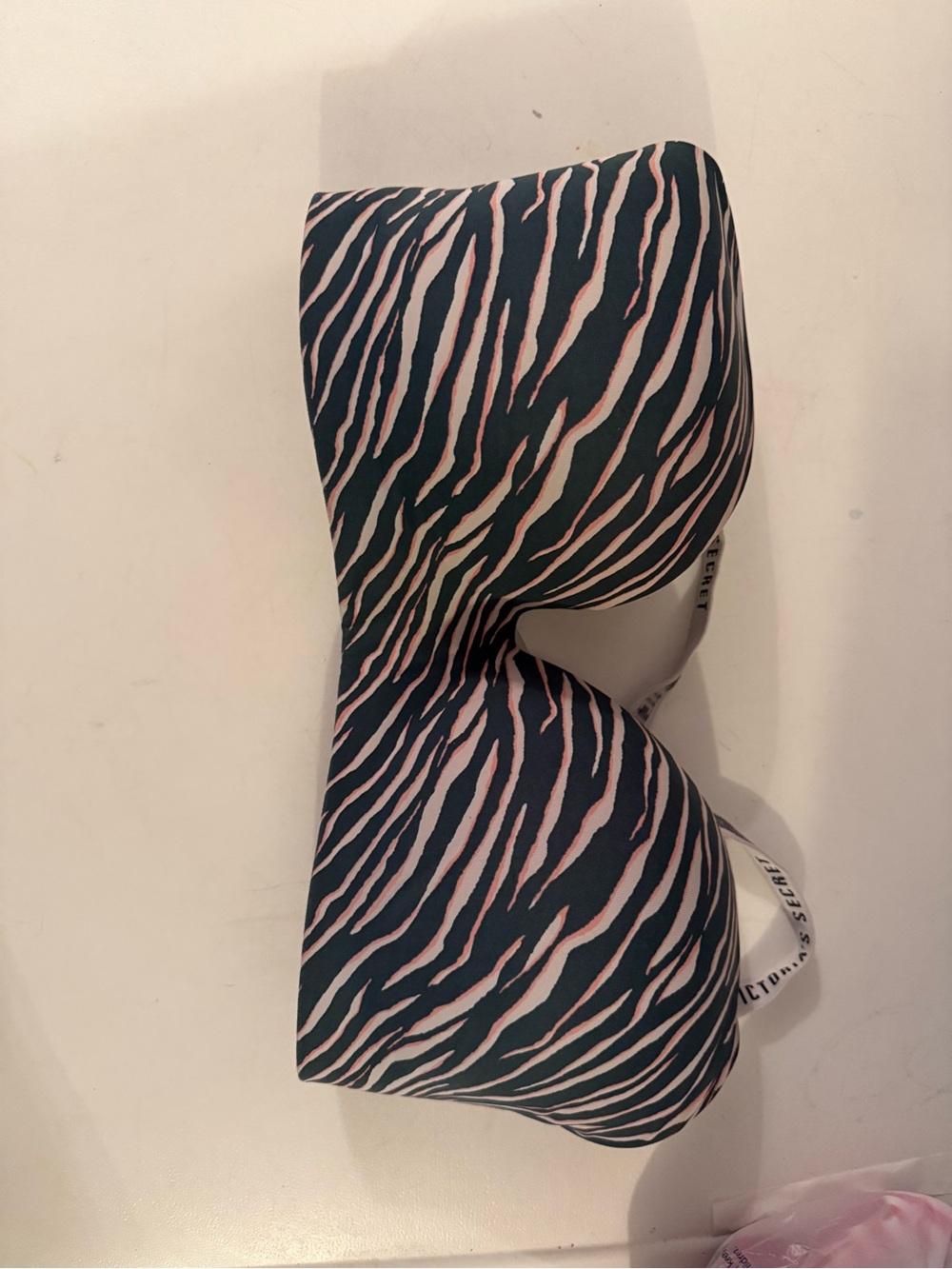Victoria's Secret Black and Pink Zebra Print Strapless Bra